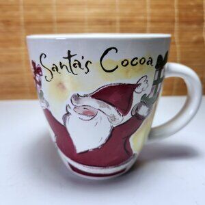 Eddie Bauer Coffee Cup Mug Christmas Large 16 oz Santas Cocoa Ceramic 4.5" Tall
